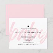 Budget Moderne Pink Minimal Typografie Kinderdusch (Vorne/Hinten)