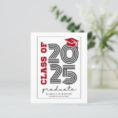 Budget Moderne Retro Red Black Grad Annouement (Stehend Vorderseite)