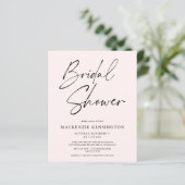 Budget Moderne rosa Brautdusche Einladung (Stehend Vorderseite)
