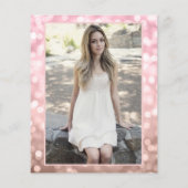 Budget Moderne Rose Gold Foto Sweet 16 Einladung (Rückseite)