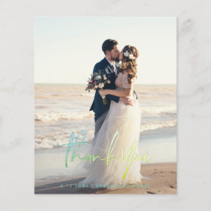 Budget Moderne Schrift Hochzeitsfoto Dankeskarten