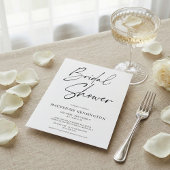 Budget Moderne Schwarz-weiße Brautdusche Einladung