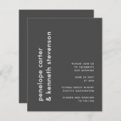 Budget Moderne Schwarz-weiße Einfache Hochzeit Ein (Vorne/Hinten)