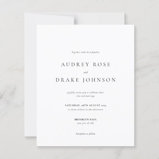 BUDGET Moderne schwarz-weiße Hochzeit (Vorderseite)