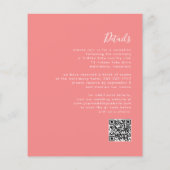 Budget Moderne Script Coral QR Code Hochzeit einla (Rückseite)