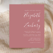 Budget Moderne Script Dusty Rose Hochzeit Einladun