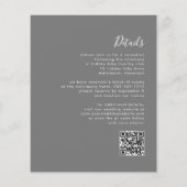Budget Moderne Script Graue QR Code Hochzeit Einla (Rückseite)