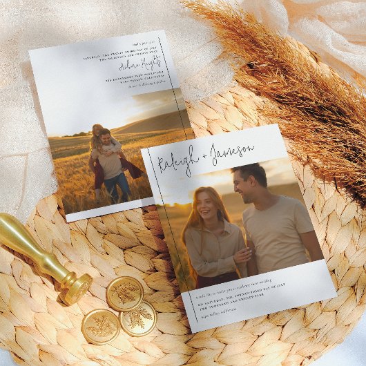 Budget Moderne Script Typografie 2 Fotos Hochzeit