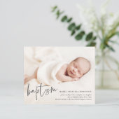 Budget Moderne Skripttaufe Einladung (Stehend Vorderseite)