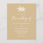 Budget Moderne Starfish Beige Skript Hochzeit einl Flyer (Vorne)
