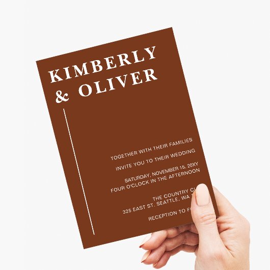 Budget Moderne Terracotta Hochzeitseinladungen