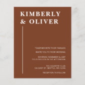 Budget Moderne Terracotta Hochzeitseinladungen (Vorderseite)