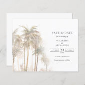Budget Moderne tropische Bäume Save the Date (Vorne/Hinten)