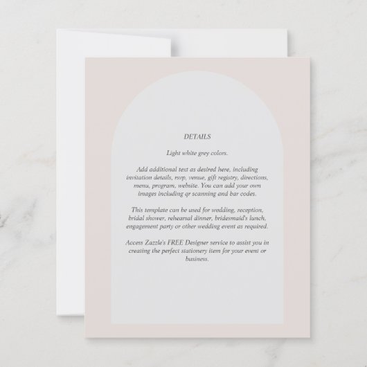 Budget Moderne Typografie Arch Minimalistische Hoc (Rückseite)