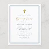 Budget Moderne Typografie Blue First Communation (Vorderseite)