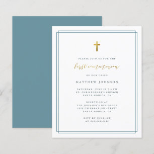 Budget Moderne Typografie Blue First Communation