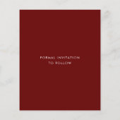 Budget Moderne Typografie Burgund Save the Date (Rückseite)