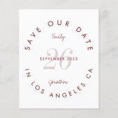 Budget Moderne Typografie Burgund Save the Date (Vorderseite)