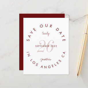 Budget Moderne Typografie Burgund Save the Date