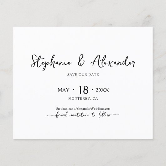 Budget Moderne Typografie Collage Save the Date Flyer (Hinten)