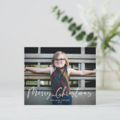 Budget Moderne Typografie Frohe Weihnachten Foto (Stehend Vorderseite)