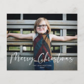 Budget Moderne Typografie Frohe Weihnachten Foto (Vorderseite)