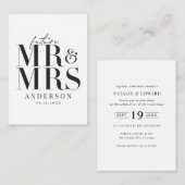 Budget Moderne Typografie Hochzeit Einladung (Vorne/Hinten)