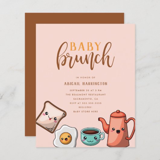 Budget Moderne Typografie Kawaii Baby Brunch (Vorne/Hinten)