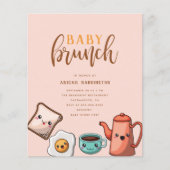 Budget Moderne Typografie Kawaii Baby Brunch (Vorderseite)