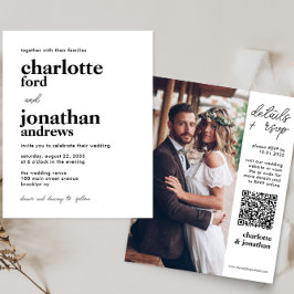 Budget Moderne Typografie QR Code Foto Hochzeit
