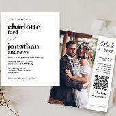 Budget Moderne Typografie QR Code Foto Hochzeit