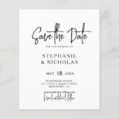 Budget Moderne Typografie Save the Date Flyer (Vorne)