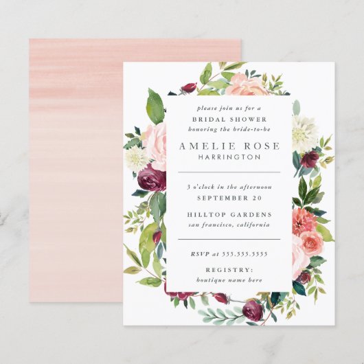 Budget Moderne Volkswirtschaften & Rose Brautparty (Vorne/Hinten)