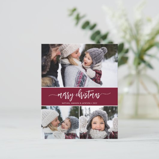 Budget Moderne Weihnachts-Collage Card (Stehend Vorderseite)