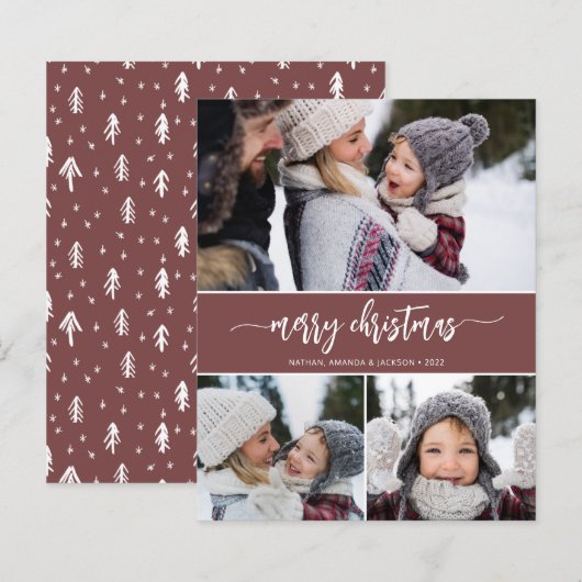 Budget Moderne Weihnachts-Collage Card (Vorne/Hinten)
