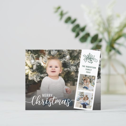 Budget Moderne Weihnachts-Collage Weihnachtskarte (Stehend Vorderseite)