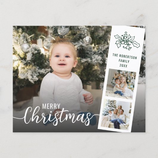 Budget Moderne Weihnachts-Collage Weihnachtskarte (Vorderseite)