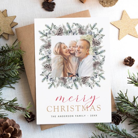 Budget Moderne Weihnachts-Fotokarte