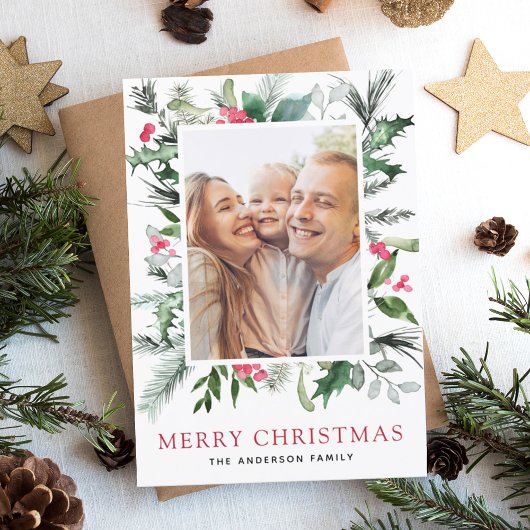 Budget Moderne Weihnachts-Fotokarte