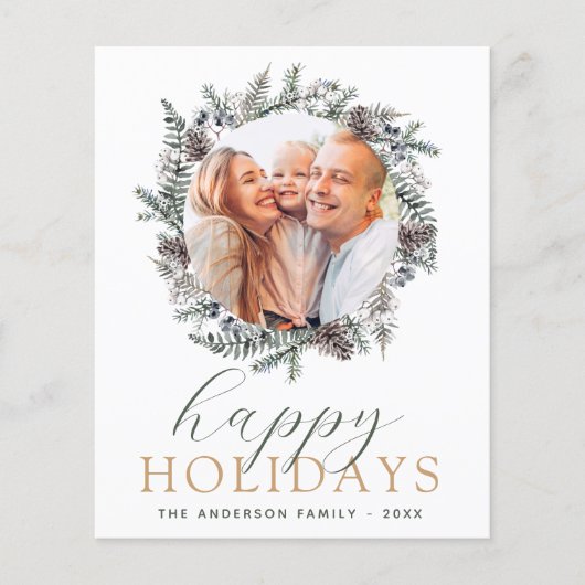 Budget Moderne Weihnachts-Fotokarte (Vorderseite)