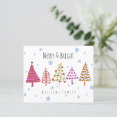 Budget Moderne Weihnachtsbäume Merry & Bright Card (Stehend Vorderseite)