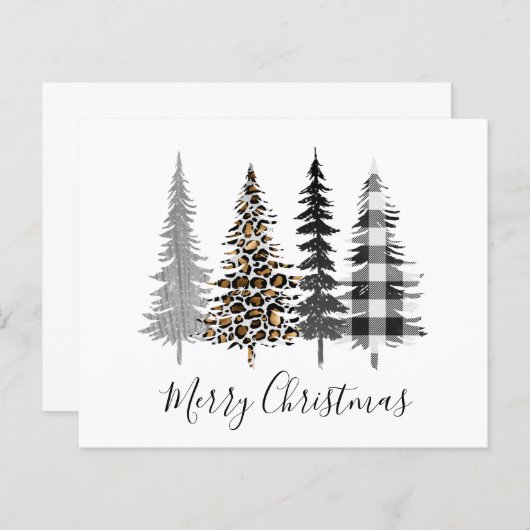 Budget Moderne Weihnachtskarte (Vorne/Hinten)