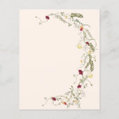 Budget Moderne Wildblume Brautdusche Einladung (Rückseite)