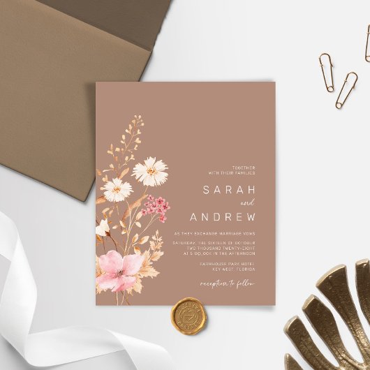 Budget Moderne Wildblume Terracota Garden Hochzeit