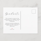 Budget Moderner Abschluss für Lässiges Foto Ankündigungspostkarte (Rückseite)