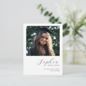 Budget Moderner Abschluss für Lässiges Foto Ankündigungspostkarte (Stehend Vorderseite)