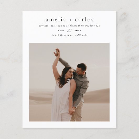 Budget Moderner Boho Stil Einfach 2 Foto Hochzeit (Vorderseite)