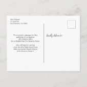 Budget Moderner Foto Abschluss Ankündigungspostkarte (Rückseite)