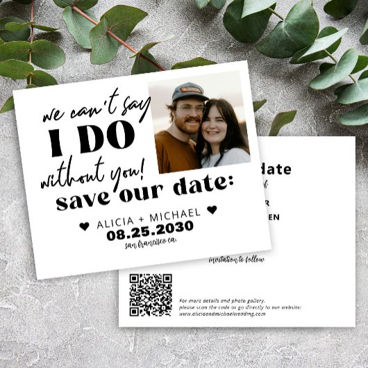 Budget moderner Foto-Hochzeit Save-the-Date