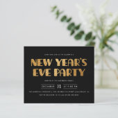 Budget Moderner Gold Glitzer Neujahr Party (Stehend Vorderseite)